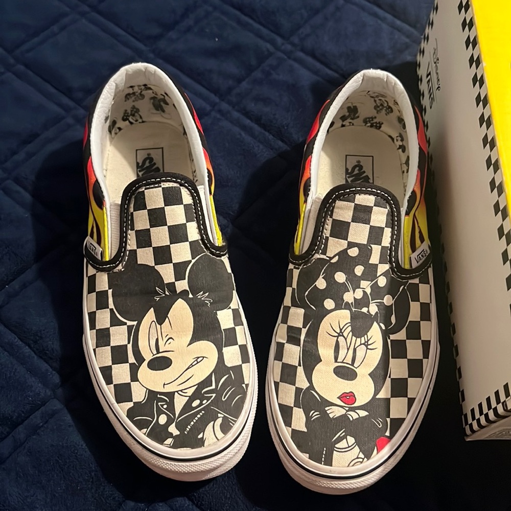 Semi new VansxDisney checkered sneakers
